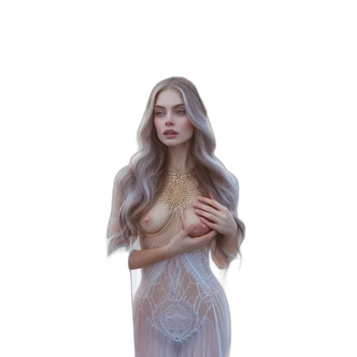 dress, hair, creature, jewelry transparent PNG cut-out