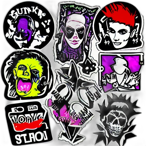comic book art, punk, sticker, art transparent PNG cut-out