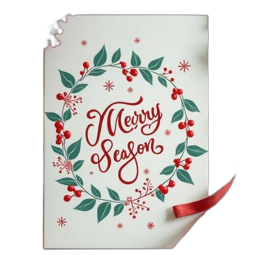 card, has, seasons, greetings transparent PNG cut-out