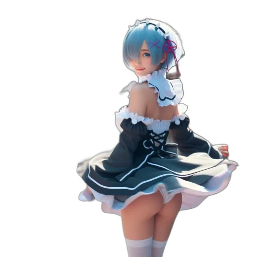 dress, robot, staff, weapon transparent PNG cut-out