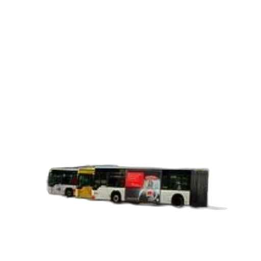 3d render, row, buses, parked transparent PNG cut-out