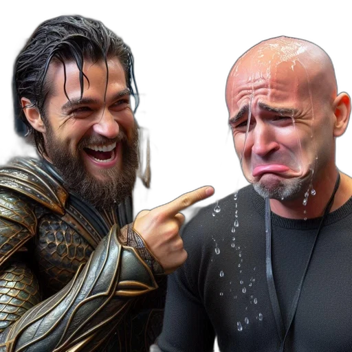underwater, two, men, one transparent PNG cut-out