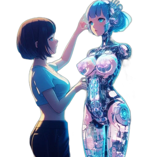 robot, dress, weapon, bottle transparent PNG cut-out