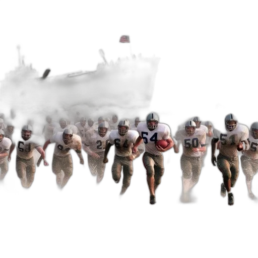 concept art, fog, beach, group transparent PNG cut-out