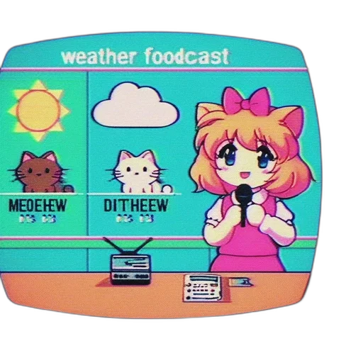 food, staff, pixel art, vaporwave transparent PNG cut-out
