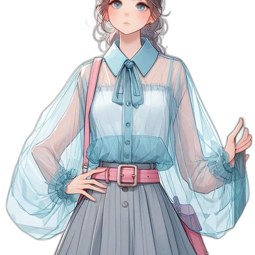 dress, staff, jacket, anime transparent PNG cut-out