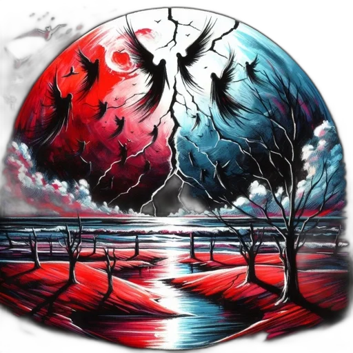 tree, umbrella, fantasy art, concept art transparent PNG cut-out