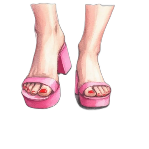 shoes, dress, jewelry, watercolor transparent PNG cut-out