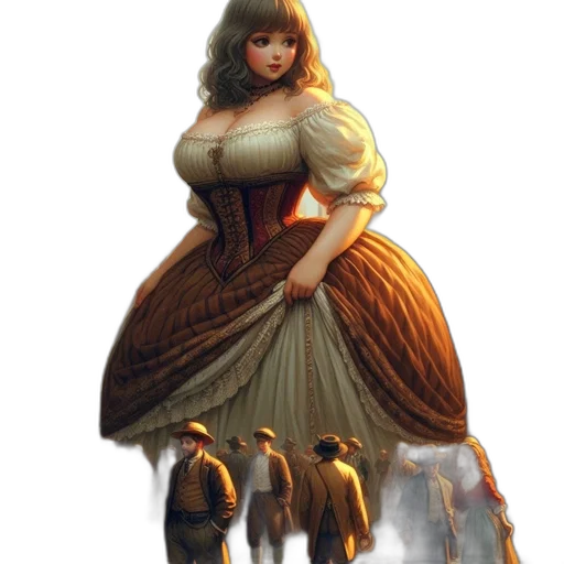 dress, staff, weapon, hat transparent PNG cut-out