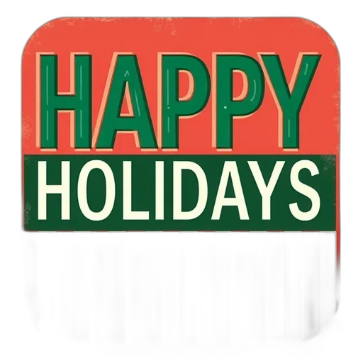 festive, holiday-themed, poster, red transparent PNG cut-out
