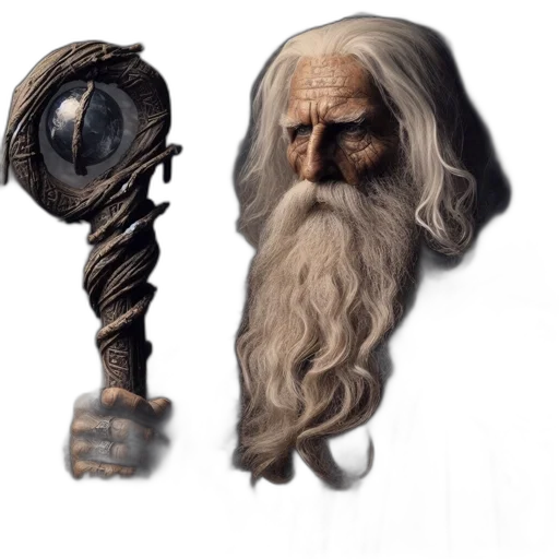 staff, sword, mask, hair transparent PNG cut-out