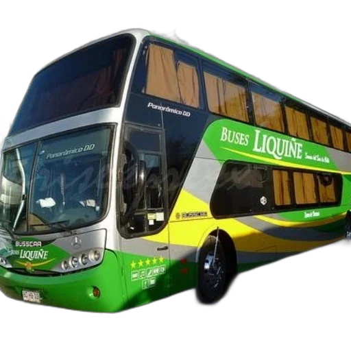 3d render, green, yellow, double-decker transparent PNG cut-out