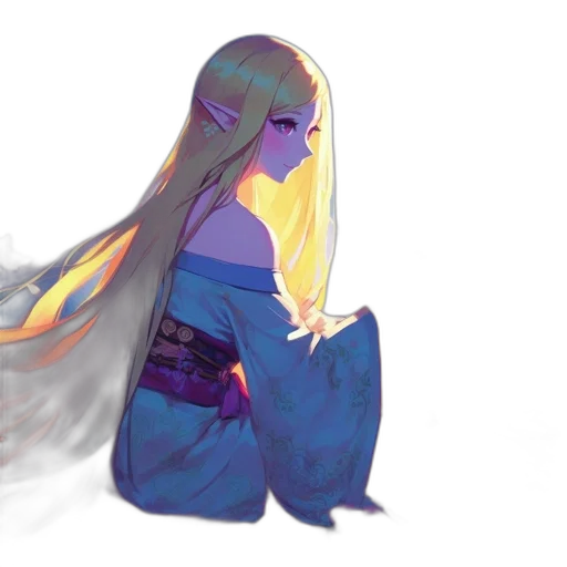 dress, dragon, creature, hair transparent PNG cut-out