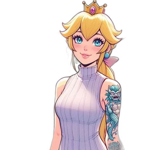 dress, crown, staff, pixel art transparent PNG cut-out