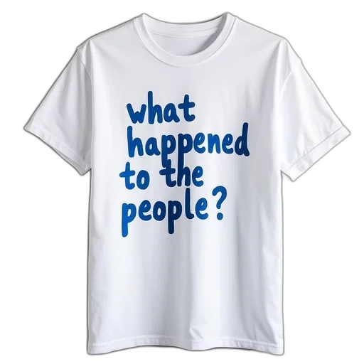 shirt, white, blue, writing transparent PNG cut-out