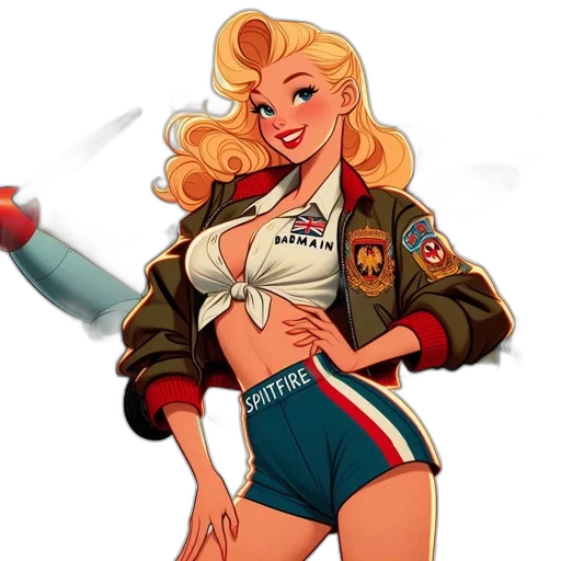 jacket, weapon, staff, comic book art transparent PNG cut-out