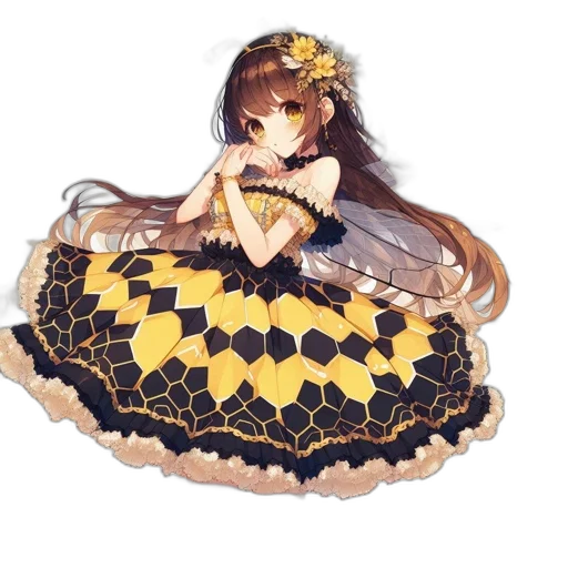 dress, crown, jewelry, staff transparent PNG cut-out