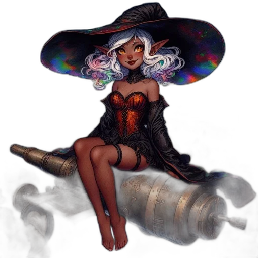staff, dress, hat, fantasy art transparent PNG cut-out