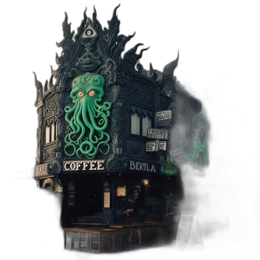 building, dragon, creature, staff transparent PNG cut-out