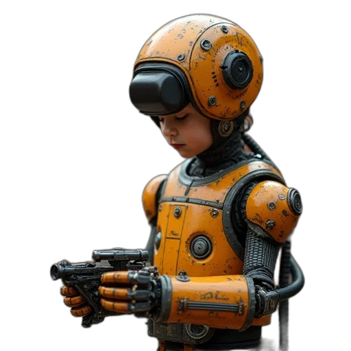robot, weapon, staff, concept art transparent PNG cut-out