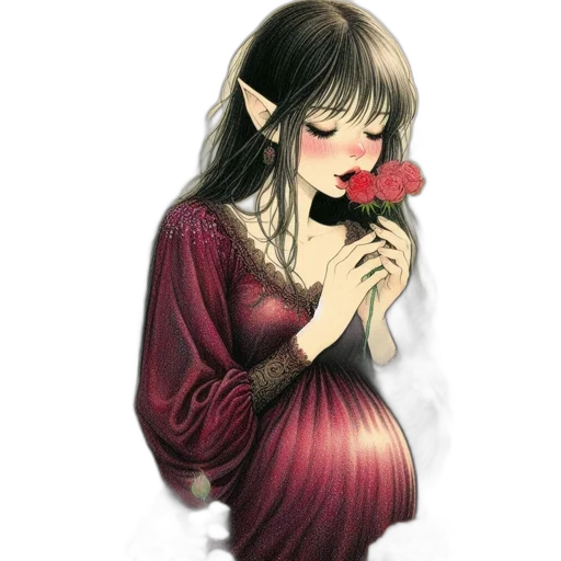 flower, watercolor, fantasy art, photorealistic transparent PNG cut-out