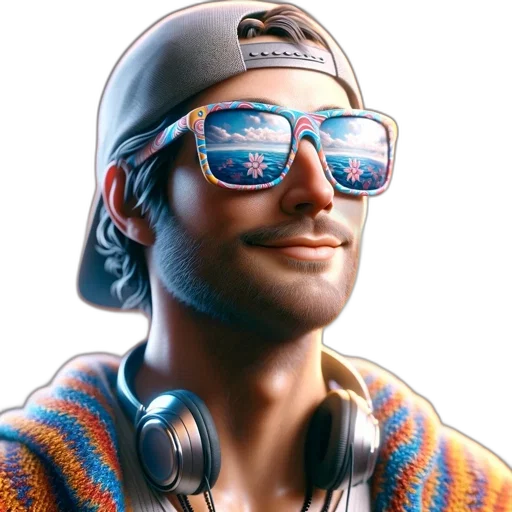 face, staff, hat, jacket transparent PNG cut-out