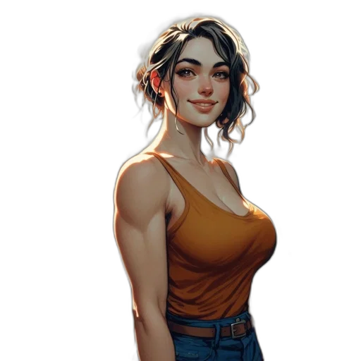 dress, face, staff, concept art transparent PNG cut-out