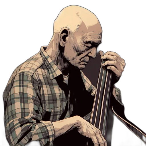 comic book art, concept art, cartoon, elderly transparent PNG cut-out