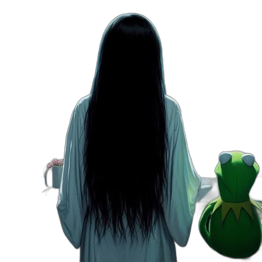 hair, dress, mask, creature transparent PNG cut-out
