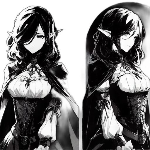 dress, fantasy art, concept art, comic book art transparent PNG cut-out