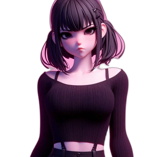 dress, jacket, face, creature transparent PNG cut-out