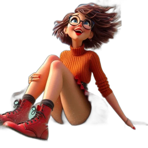 shoes, dress, hair, 3d render transparent PNG cut-out