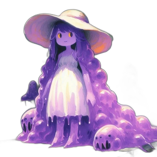 dress, hat, creature, flower transparent PNG cut-out