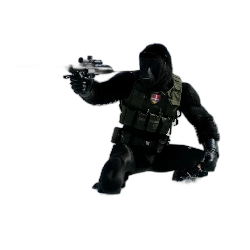 weapon, jacket, robot, staff transparent PNG cut-out