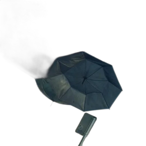 umbrella, staff, jacket, hat transparent PNG cut-out