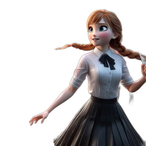 dress, staff, 3d render, concept art transparent PNG cut-out