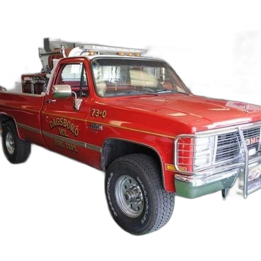red, gmc, truck, number transparent PNG cut-out