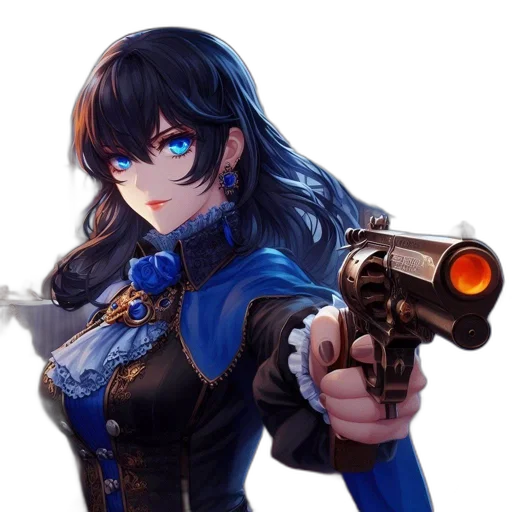 weapon, staff, jacket, anime transparent PNG cut-out
