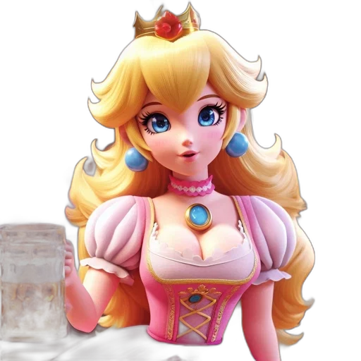 crown, dress, 3d render, concept art transparent PNG cut-out