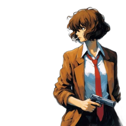 jacket, weapon, concept art, comic book art transparent PNG cut-out