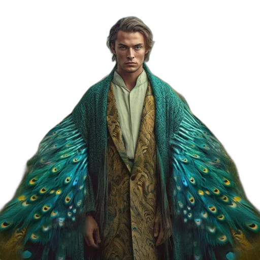 jacket, staff, fantasy art, concept art transparent PNG cut-out