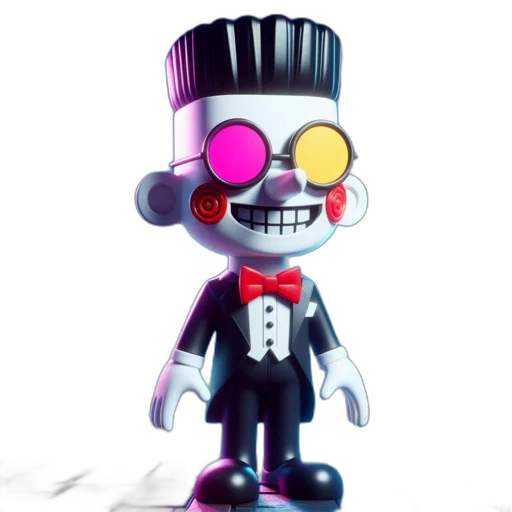 robot, staff, hat, creature transparent PNG cut-out