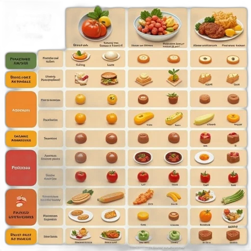 food, earth tones, golden, chart transparent PNG cut-out