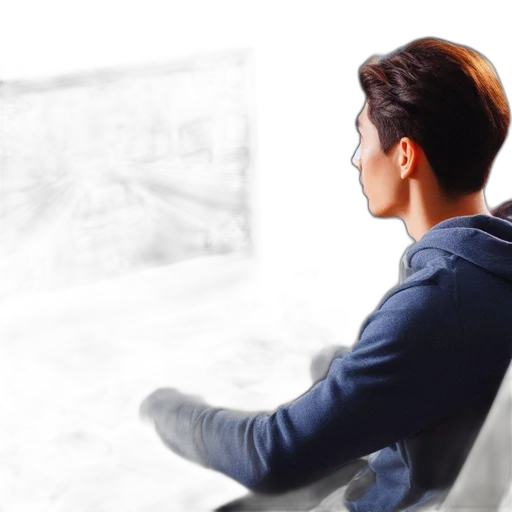 furniture, jacket, face, photorealistic transparent PNG cut-out