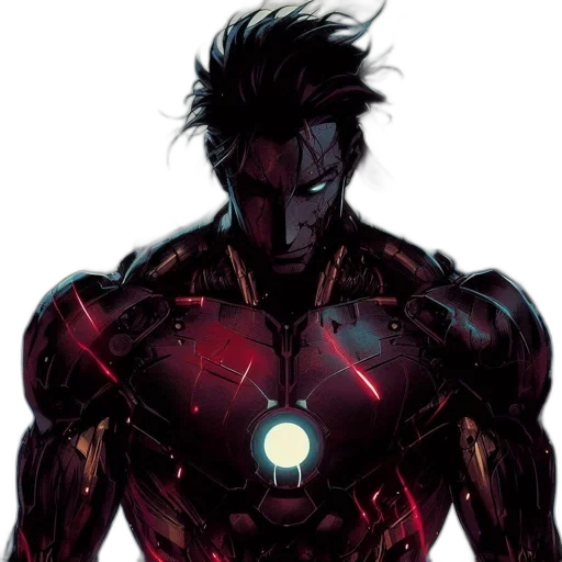 comic book art, concept art, red, dark transparent PNG cut-out