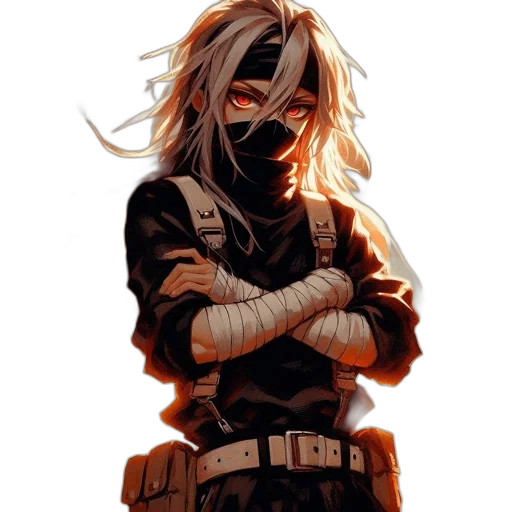 mask, jacket, face, weapon transparent PNG cut-out