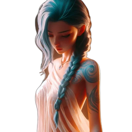 dress, jewelry, dragon, hair transparent PNG cut-out