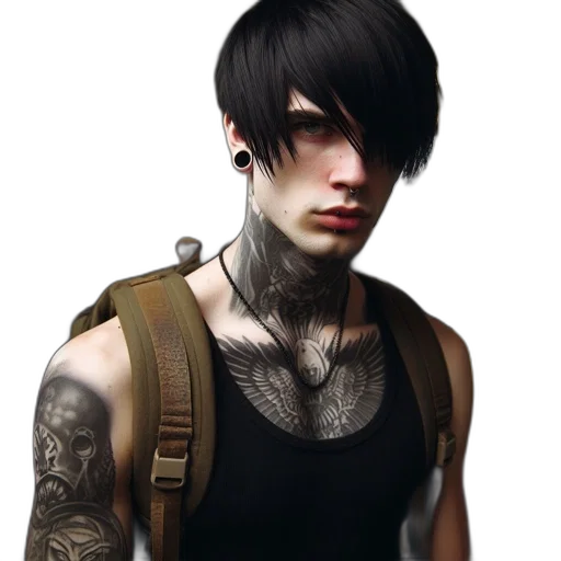 photorealistic, concept art, cyberpunk, fantasy art transparent PNG cut-out