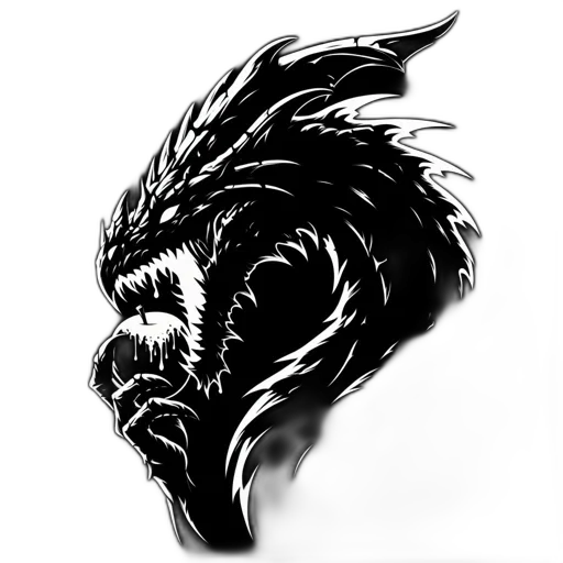 dragon, mask, creature, staff transparent PNG cut-out