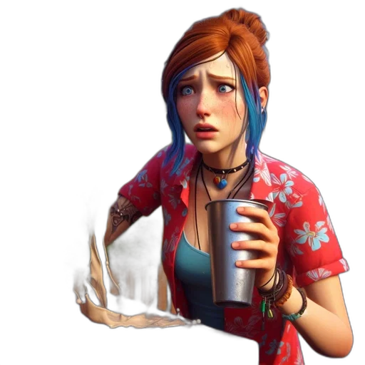 face, jacket, bottle, weapon transparent PNG cut-out